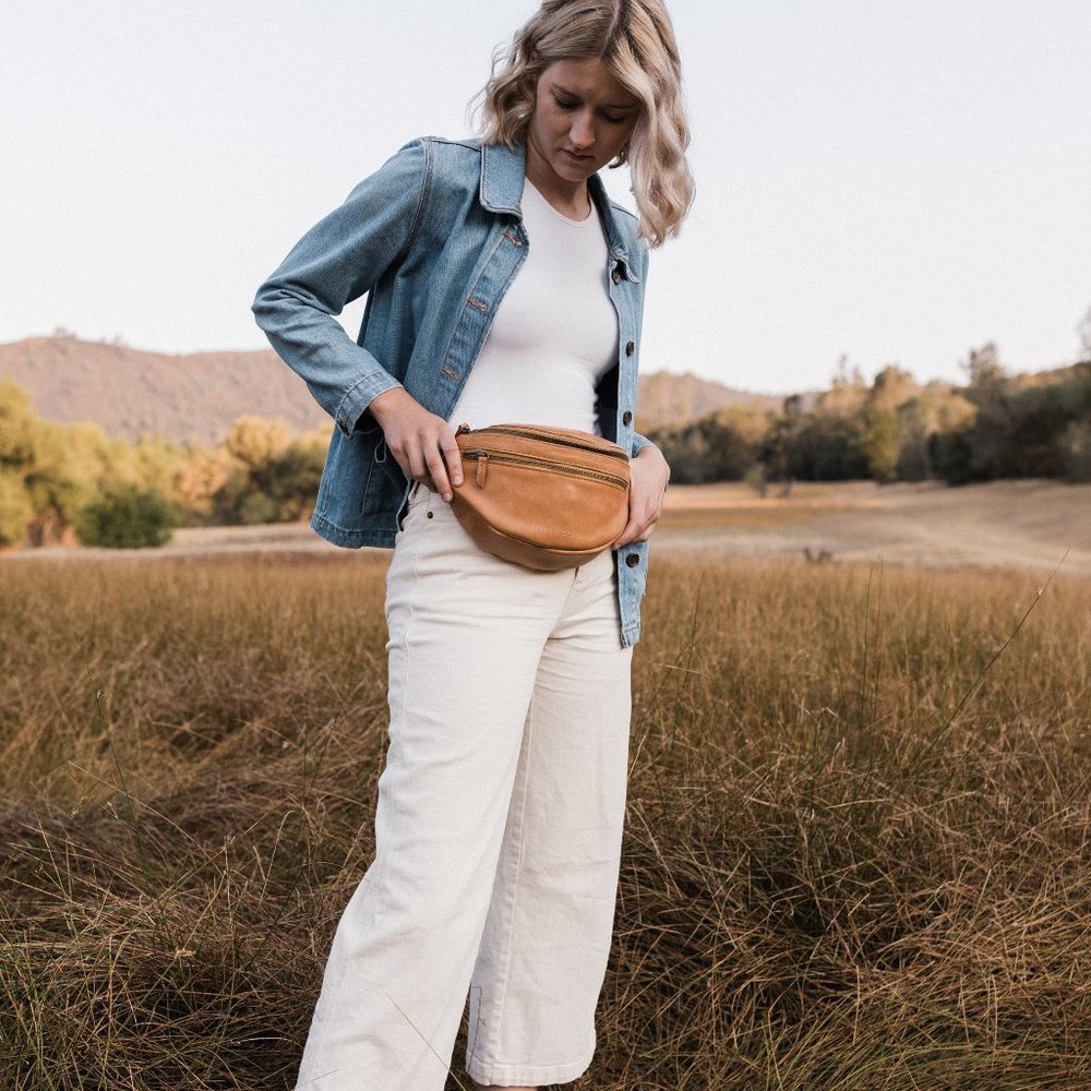 Kelly Moore Bag—Full-Grain Leather Bum Bag/Fanny Pack in Camel